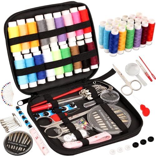 Marcoon Sewing Kit Basic,Marcoon Needle and Thread Kit with Sewing Supplies and Accessories for Adults,Kids,Beginner,Home,Travel,Emergency Including Scissors,Measure Tape,Needle Threader and More - Image 1