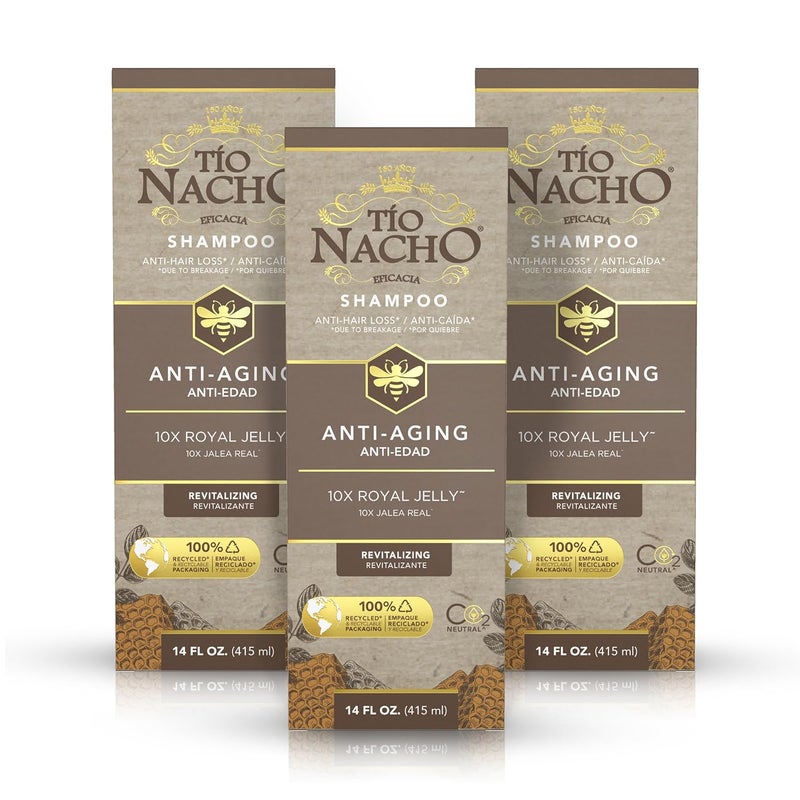 Tio Nacho AntiAging Revitalizing Shampoo with Royal Jelly  AgeDefying Shampoo for Aging Hair Defy Damage and Revitalize with Natural Ingredients for Stronger Healthier Hair 14 Oz Pack of 3