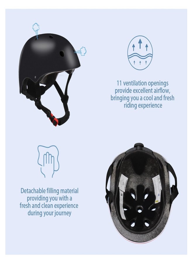 TCCVANAS Kids Color Helmet & Protective Gear Set - Impact-Resistant, Adjustable, Comfortable Safety Gear for Bike, Skateboard, Scooter & More - Includes Helmet, Knee Pads, Elbow Pads & Wrist Guards - Image 2