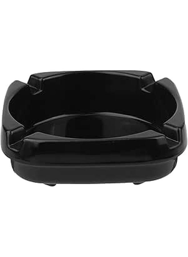 Square Black Imitation Porcelain Ashtray For Outdoor Home Desktop Smoking Use - Image 1