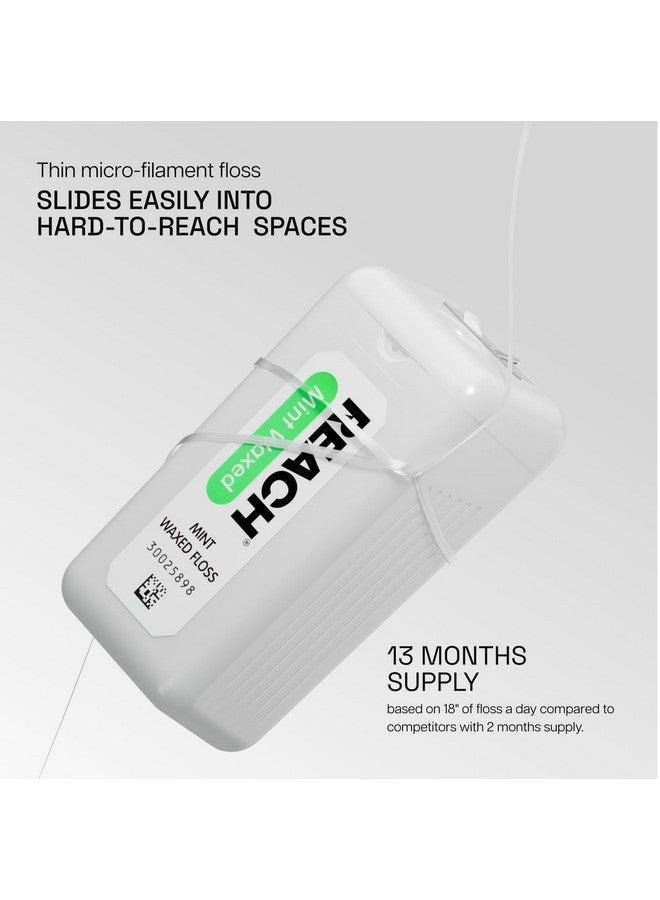 REACH REACH Waxed Dental Floss, Mint, Plaque Remover for Teeth, Shred Resistant, Floss Slides Smoothly, Easy to Use, Waxed, Deep Cleaning Teeth, Oral Care, PFAS Free, for Adults & Kids, 6 Pack, 200 yd - Image 2