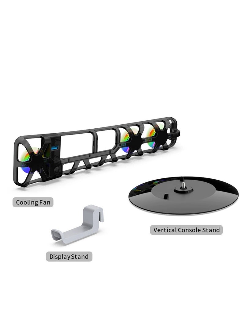 DOBE PS5 Slim Vertical Console Stand with Cooling Fan & Headphone Hanger - All-in-One Gaming Accessory - Image 2
