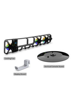 DOBE PS5 Slim Vertical Console Stand with Cooling Fan & Headphone Hanger - All-in-One Gaming Accessory  - Image 1