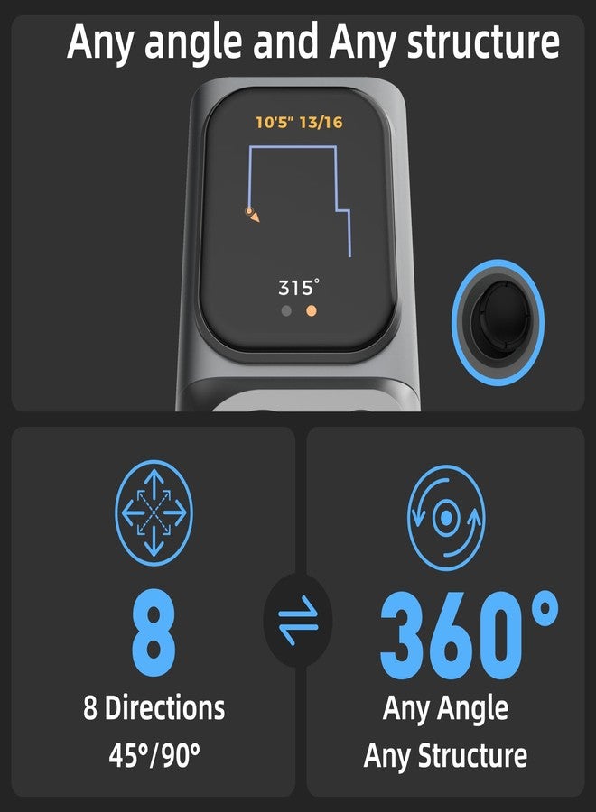 HOZO M-Cube Laser Measuring Tool Adaptor, 01 Smart Planner - Features 360° Joystick for Capturing Floorplans from Any Angle, One-Tap Button for Precise Edge and Corner Measurements - Image 3