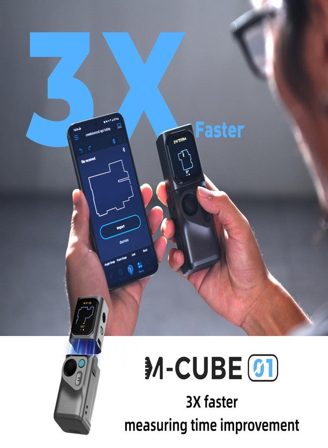 HOZO M-Cube Laser Measuring Tool Adaptor, 01 Smart Planner - Features 360° Joystick for Capturing Floorplans from Any Angle, One-Tap Button for Precise Edge and Corner Measurements - Image 2
