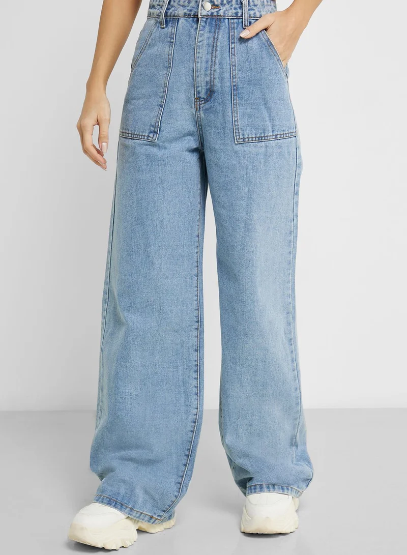 Ginger High Waist Pocket Detail Jeans