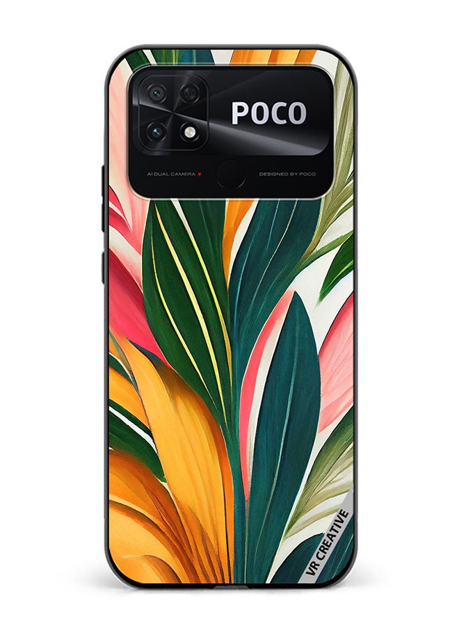 VR CREATIVE Protective Case Cover For Xiaomi Poco C40 Backdrop Of Abstract Bright Style Flowers And Tropical Design Multicolour - Image 1