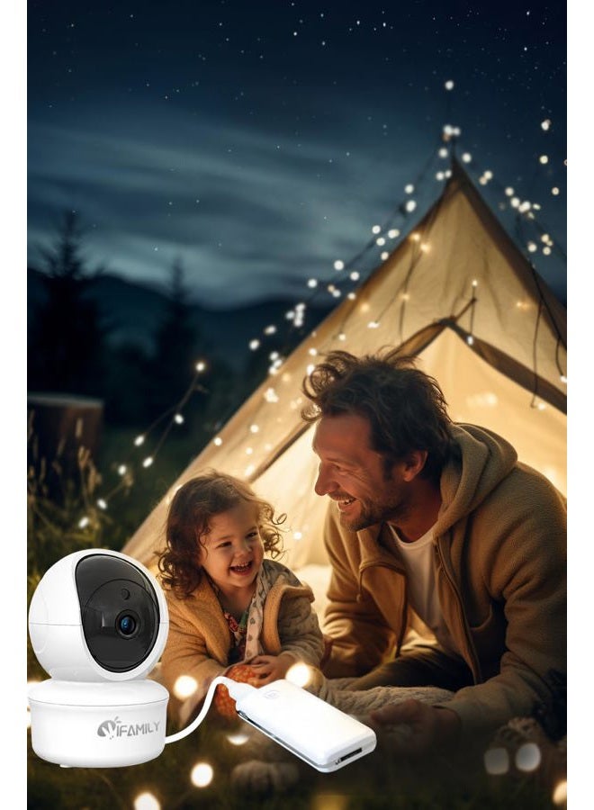 iFamily Split Screen Baby Monitor, Large Display Video Baby Monitor with 2 Cameras and Audio, Long Range, Remote pan tilt, Night Vision, Temperature Sensor, 2 Way Talk, Feeding Clock and lullabies. - Image 5