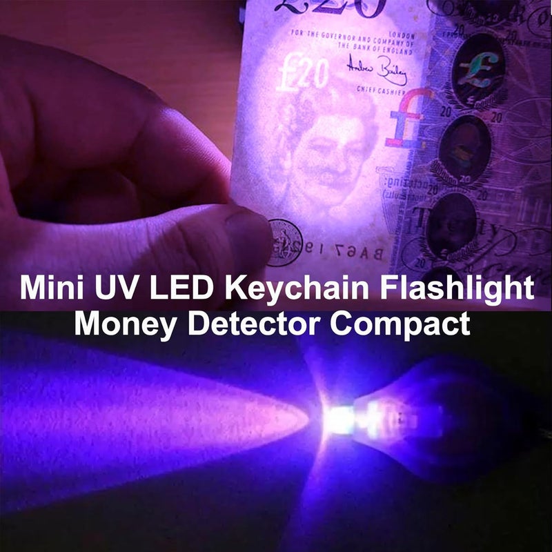 LEPEVNEY Mini UV LED Keychain Flashlight - 10 Pack Portable Keyring Torch - Image 3