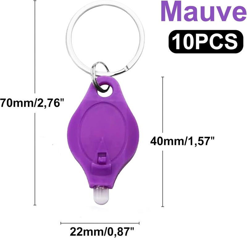 LEPEVNEY Mini UV LED Keychain Flashlight - 10 Pack Portable Keyring Torch - Image 2
