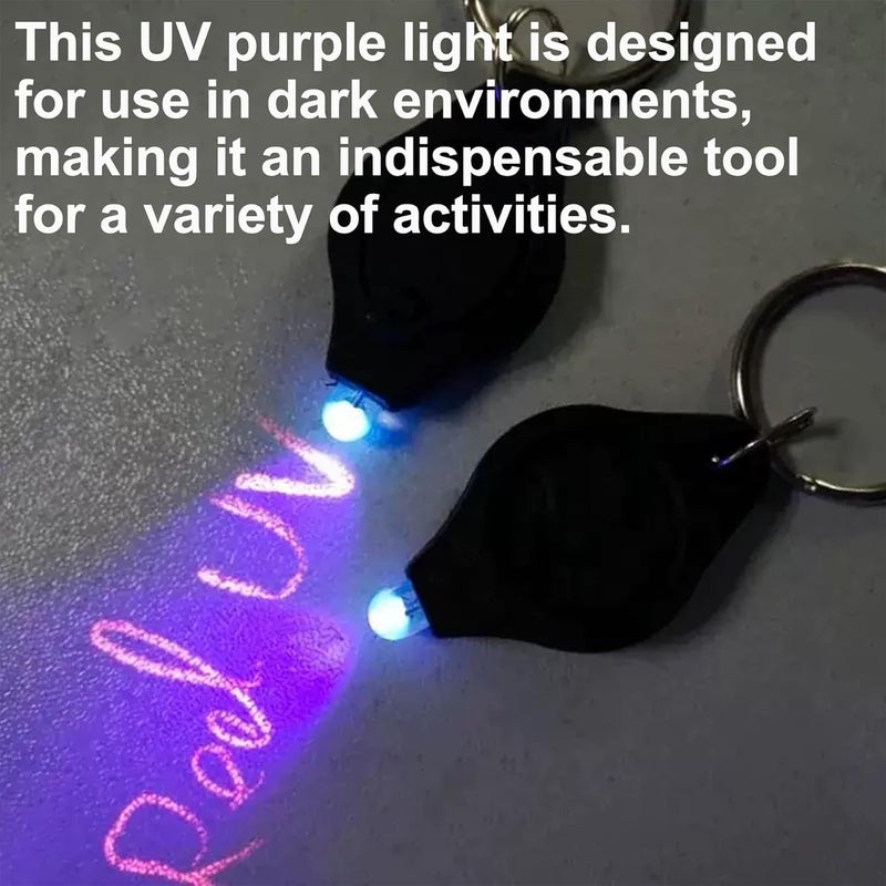 LEPEVNEY Mini UV LED Keychain Flashlight - 10 Pack Portable Keyring Torch - Image 5