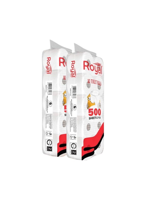 Royal Classic Toilet Roll 500 Sheets Pack Of 20 Rolls - Image 1