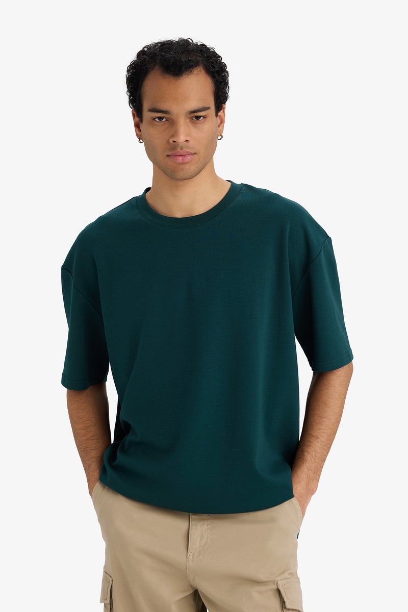 DeFacto Green Man Breathable Oversize T-Shirt Casual - Image 3