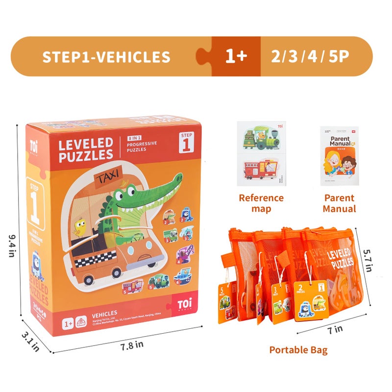 TOI Leveled Puzzles for Kids Aged 2 and Up, Toddler Puzzle Preschool Learning Jigsaw Puzzles, Large Pieces Educational Game for Boys Girls, Cognitive Story Step 1 - Image 3