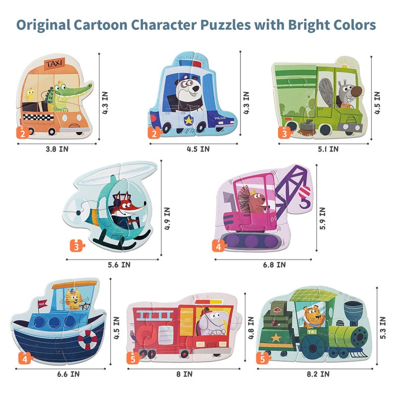 TOI Leveled Puzzles for Kids Aged 2 and Up, Toddler Puzzle Preschool Learning Jigsaw Puzzles, Large Pieces Educational Game for Boys Girls, Cognitive Story Step 1 - Image 2
