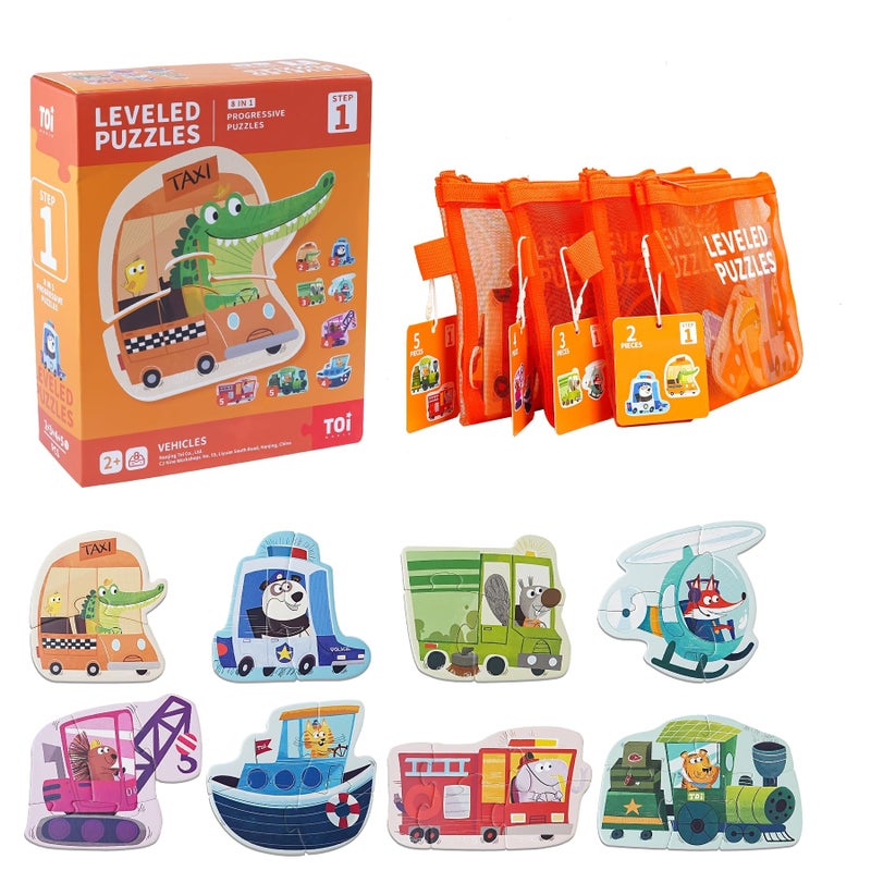 TOI Leveled Puzzles for Kids Aged 2 and Up, Toddler Puzzle Preschool Learning Jigsaw Puzzles, Large Pieces Educational Game for Boys Girls, Cognitive Story Step 1 - Image 1