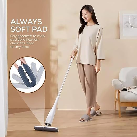 Prapatti Squeeze Butterfly Mop Versatile Floor Cleaning Tool with Squeeze Mechanism Adjustable Handle and Microfiber Pad Ideal for Hardwood and Tile Floors Includes Bucket and Wringer - Image 2