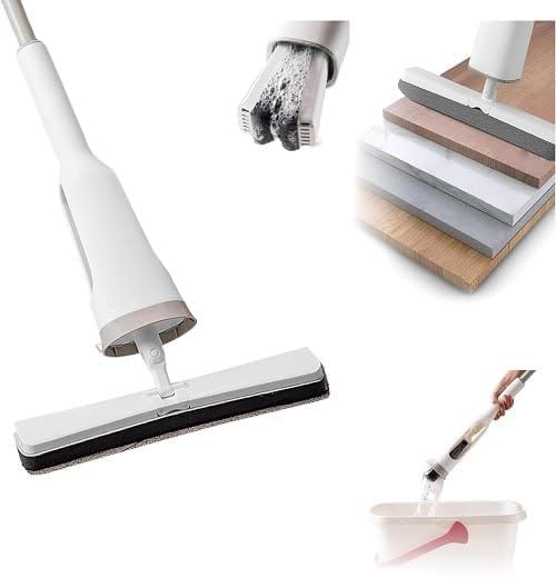 Prapatti Squeeze Butterfly Mop Versatile Floor Cleaning Tool with Squeeze Mechanism Adjustable Handle and Microfiber Pad Ideal for Hardwood and Tile Floors Includes Bucket and Wringer - Image 1