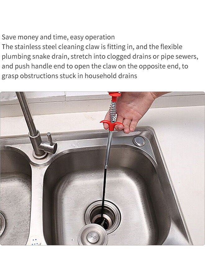NIBEMINENT Plumbing Drain Clog Remover Black/Silver/Red - Image 3