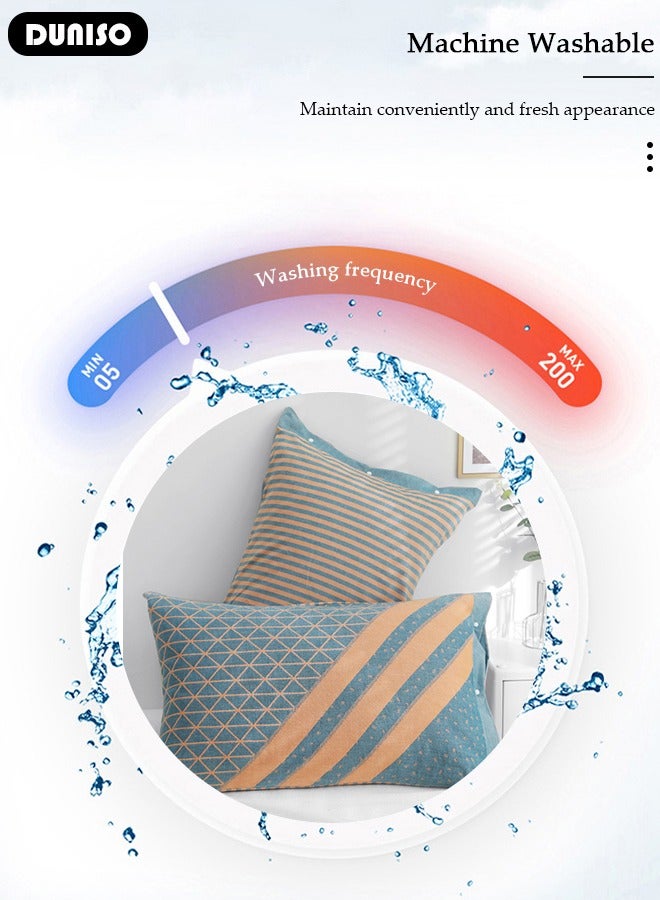 DUNISO 2 PCS Cotton Pillow Cases, 100% Cotton Washable Pillow Covers, Soft Breathable Pillow Covers with Side Button, Detachable Twill pattern Bed Pillowcases for Men and Women - Image 5