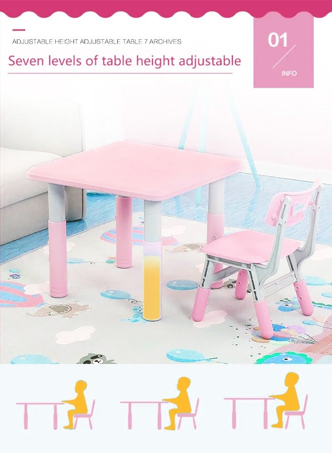 XIANGYU Kindergarten Kids Desk And Chair Set Classroom Furniture School Children Plastic Square Table - Image 5