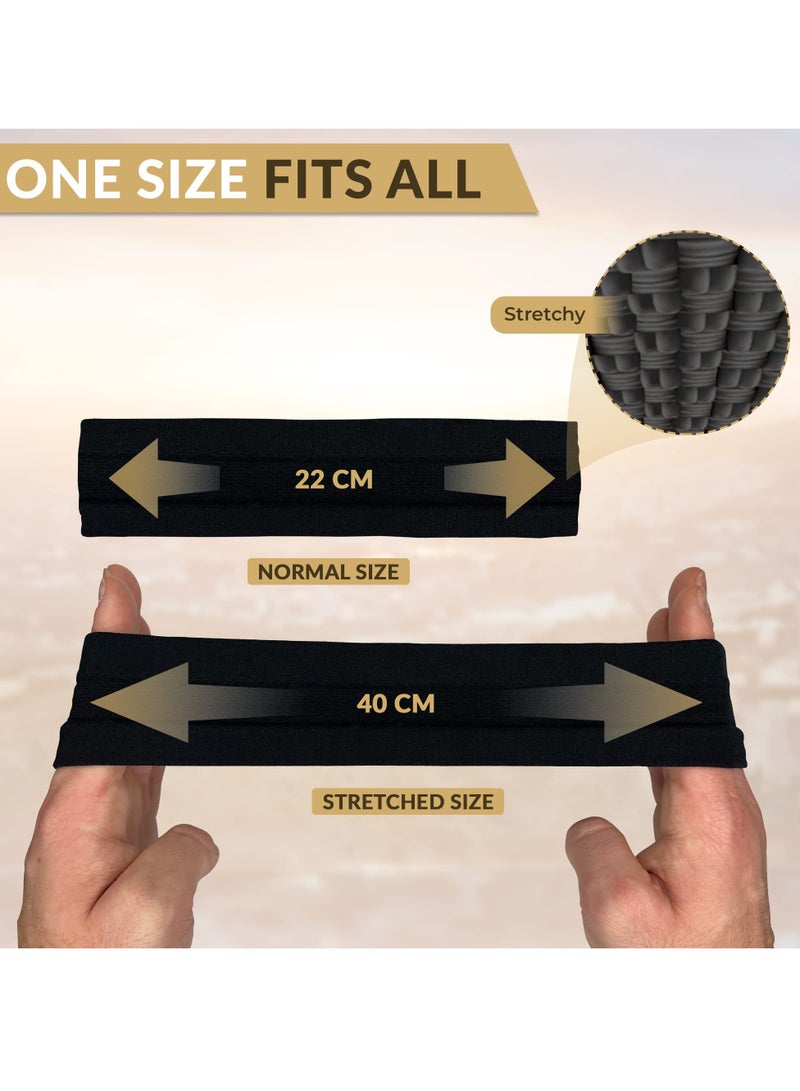 MIXDE 2 Pack Black Headband, Head Band for Woman Sport Headband for Men, FREE HOME WORKOUT E-BOOK, Gym Hair Band, Running Sweat Bands, Silicon Non Slip Exercise Headbands, Headband Women  - Image 3