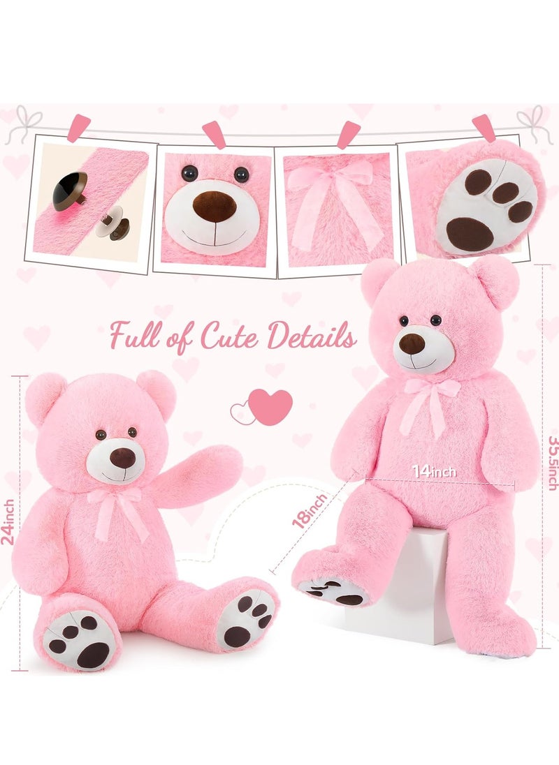 Generic Giant Teddy Bear Big Pink Stuffed Animal For Girls Pink Teddy Bear Large Plush Bear For Girlfriend, Baby Shower Decorations, Children Birthday Gifts, Bear Theme Party Favors-70CM  - Image 5
