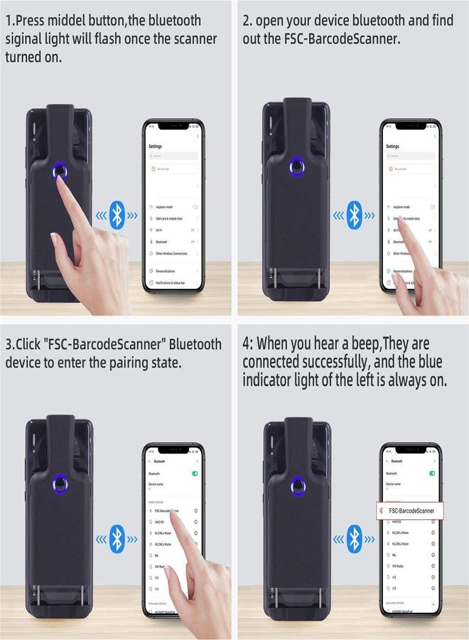 سيمكود مشبك الباركود المحمول من Symcode مع بلوتوث - قارئ باركود أحادي وثنائي الأبعاد بتقنية QR، يدعم PDF417، وData Matrix، وMaxicode، اتصال لاسلكي - Image 4