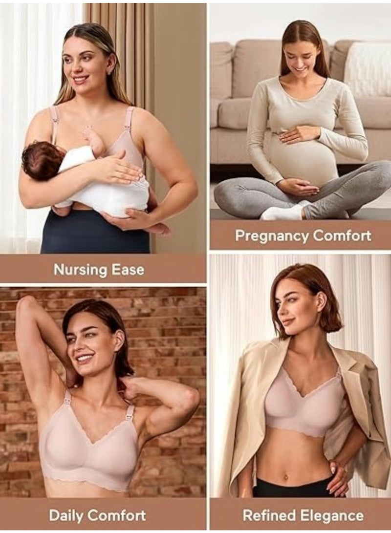 Lupantte حمالات صدر للرضاعة لراحة الأمومة حمالات صدر للحمل حمالات بدون درزات مع موسع إضافي - Image 5