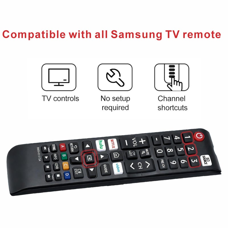 B BraiNice ã€Pack of 2ã€‘ Compatible with All Samsung Remote Replacement 2025-2001, Compatible for All Samsung Smart TV, Hotel Specific Model, Control para tv Smart remoto - Image 4