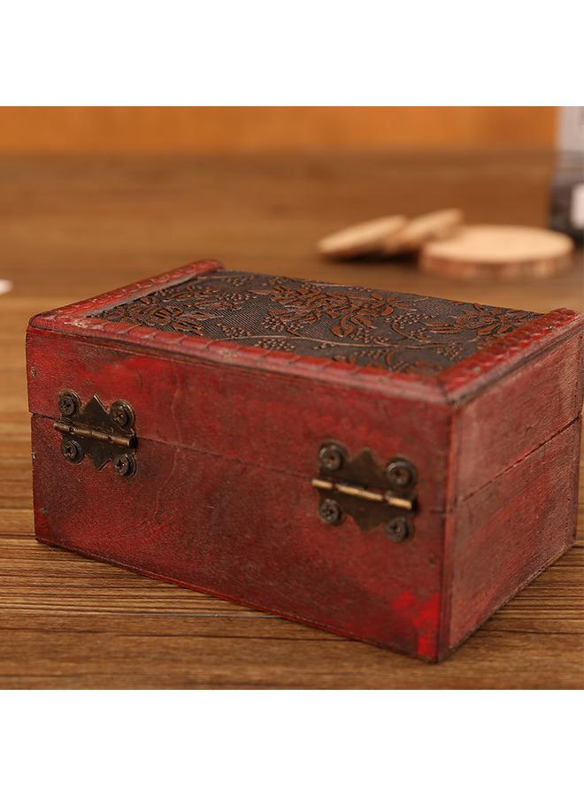 Bluejw European Style Vintage Jewelry Storage Wooden Box Antique Handmade Old Square Product Packaging Wooden Box Can Be Locked - Image 4