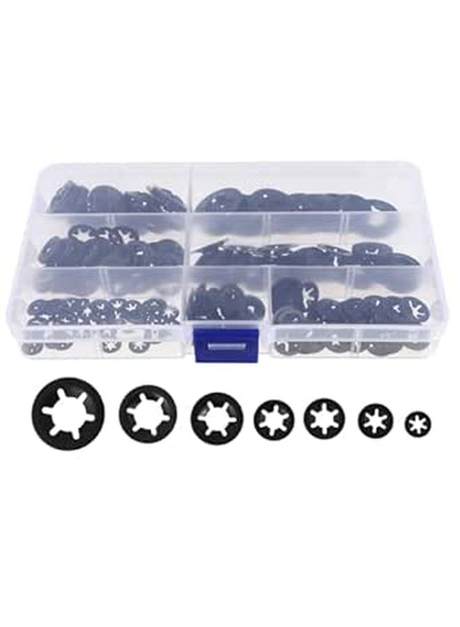 280pcs Manganese Steel Internal Tooth Lock Washers Assortment Kit for Industrial Mechanical Fastening - Image 1