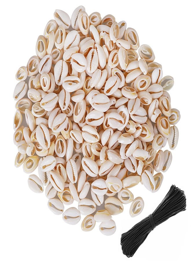 PPCLION 150 PCS White 0.63"-0.71" Natural Strong Cowrie Shell Beads Smooth Cut Oval Seashells, Beach Seashells with Big Hole for DIY Craft Jewelry Making, Adorning Hair Locks and Braids - Image 1