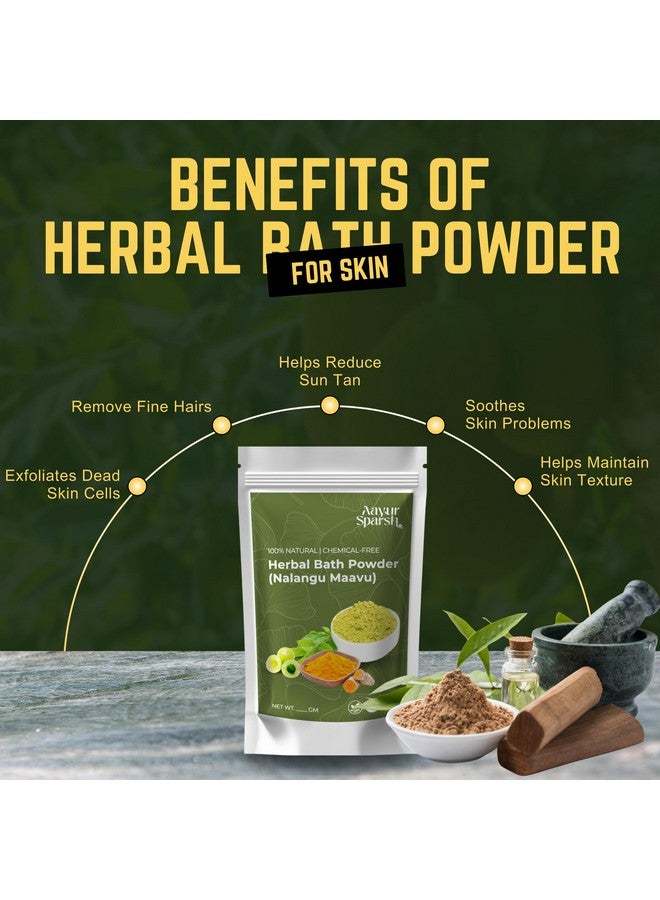 Aayur Sparsh Natural & Chemical-Free Herbal Bath Powder, Exfoliating Ubtan Powder for Clear Skin, Ayurvedic Body & Face Scrub, 200gm - Image 3