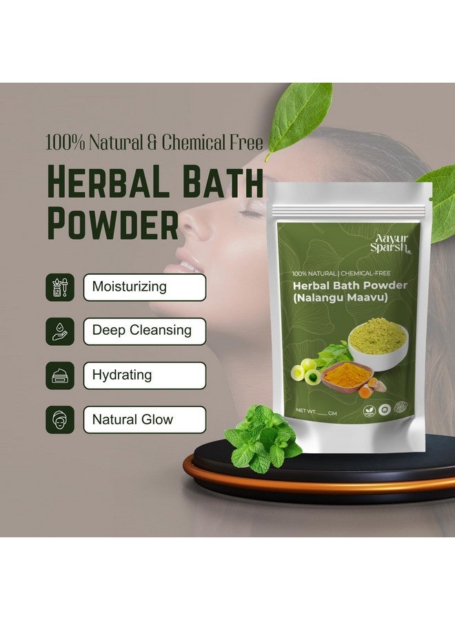 Aayur Sparsh Natural & Chemical-Free Herbal Bath Powder, Exfoliating Ubtan Powder for Clear Skin, Ayurvedic Body & Face Scrub, 200gm - Image 2