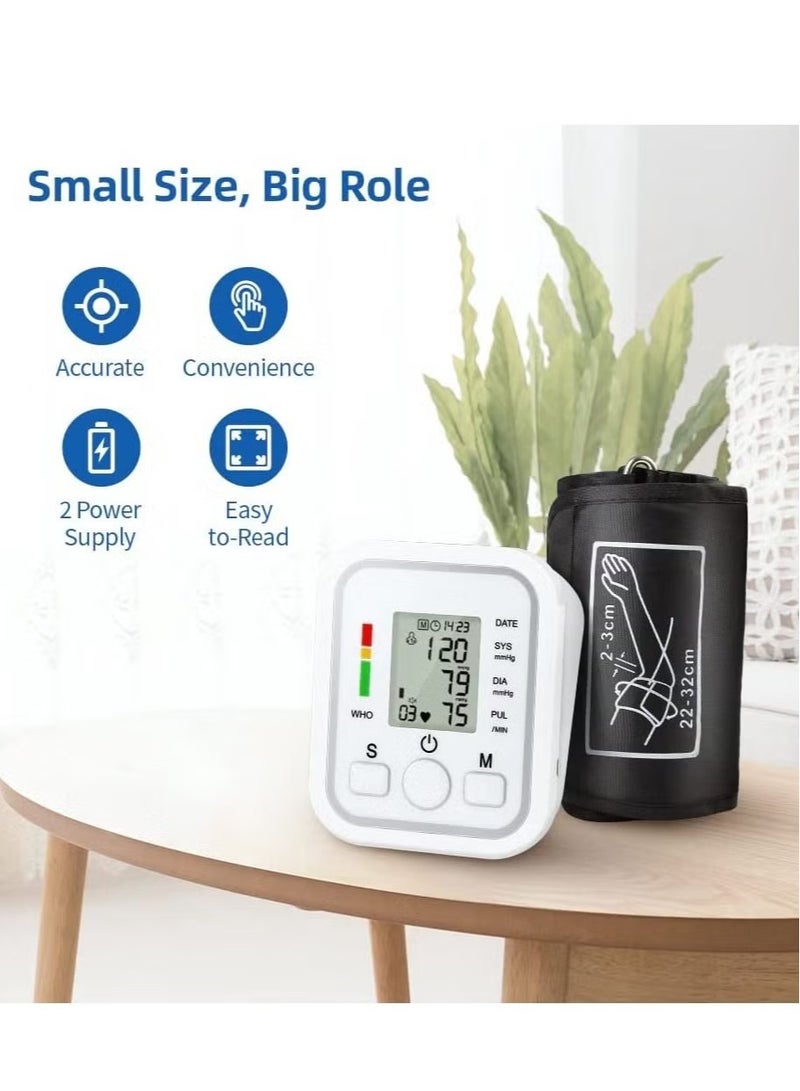 TIGER Blood Pressure Monitor Upper Arm Digital BP Machine – Pulse Rate Detection, 2x99 Sets Memory, LCD Display, Cuff Size 22-32cm, Accurate Home Use BP Monitoring - Image 4