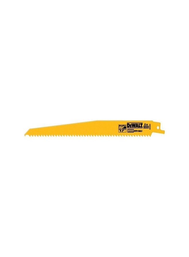 DEWALT Reciprocating Saw Blades, Tapered Back, Bi-Metal, 9-Inch 6-TPI, 5-Pack (DW4803) - Image 1