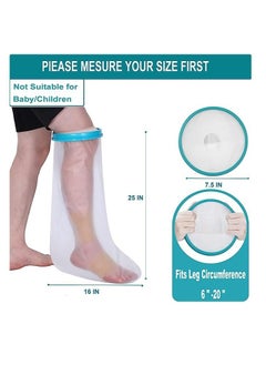 Captaintech Cast Cover for Shower Leg Adult Waterproof Cast Protector for Foot Reusable Shower Boot Cast Bag for Leg Cast Leg Cover for Showering After Surgery Watertight Seal to Keep Cast and Bandage Dry  - Image 2
