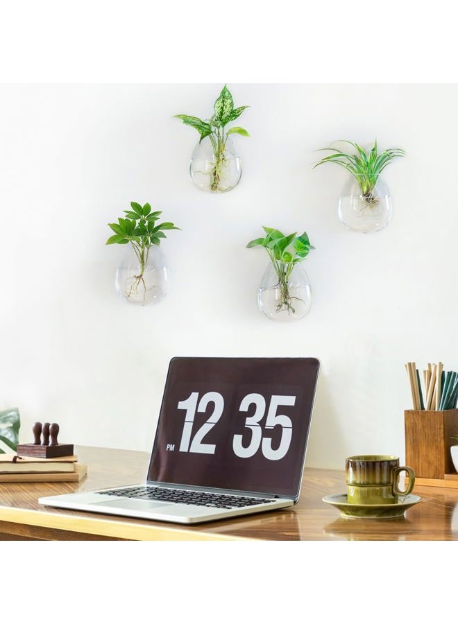 Dahey Propagation Stations Wall Hanging Planters Glass Wall Mounted Vases Oblate Terrarium for Flowers Hydroponics Indoor Plants Home Bathroom Office Decor 4 Pack - Image 2