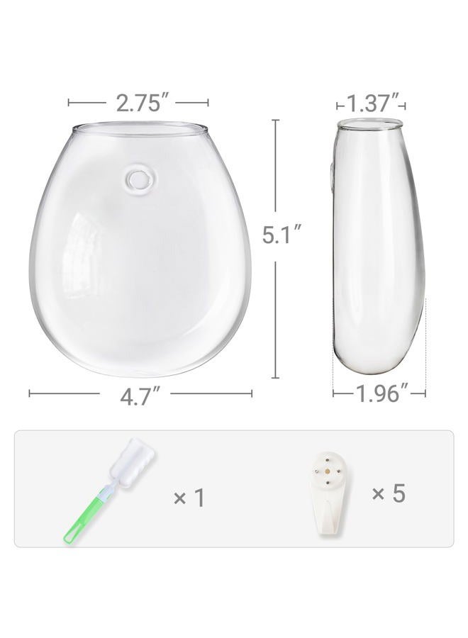 Dahey Propagation Stations Wall Hanging Planters Glass Wall Mounted Vases Oblate Terrarium for Flowers Hydroponics Indoor Plants Home Bathroom Office Decor 4 Pack - Image 3