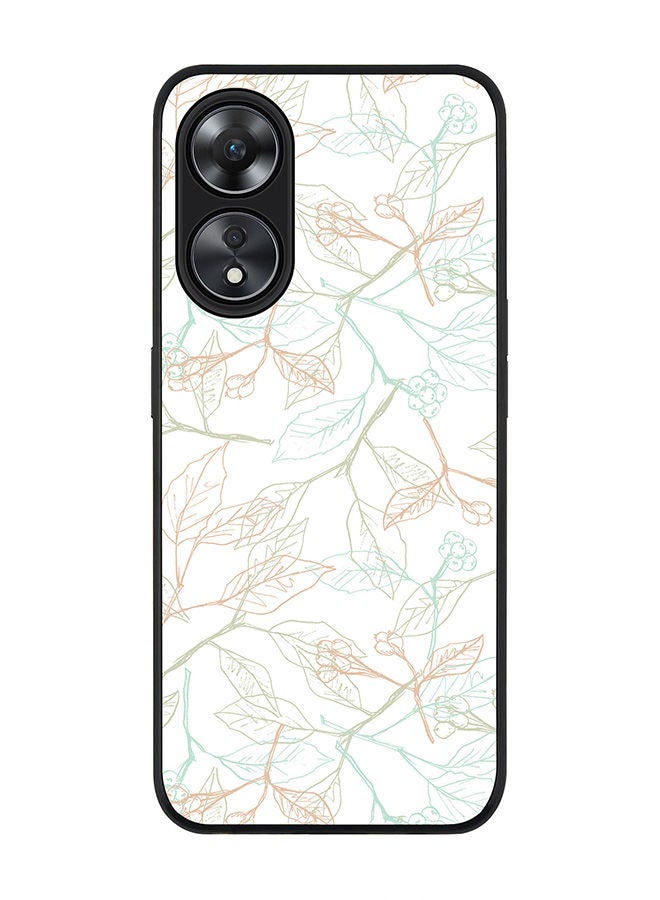 Stylizedd Rugged Black edge case for Oppo A78 5G / Oppo A58 5G Slim fit Soft Case Flexible Rubber Edges Anti Drop TPU Gel Thin Cover -  Delicate Sprigs - Image 1