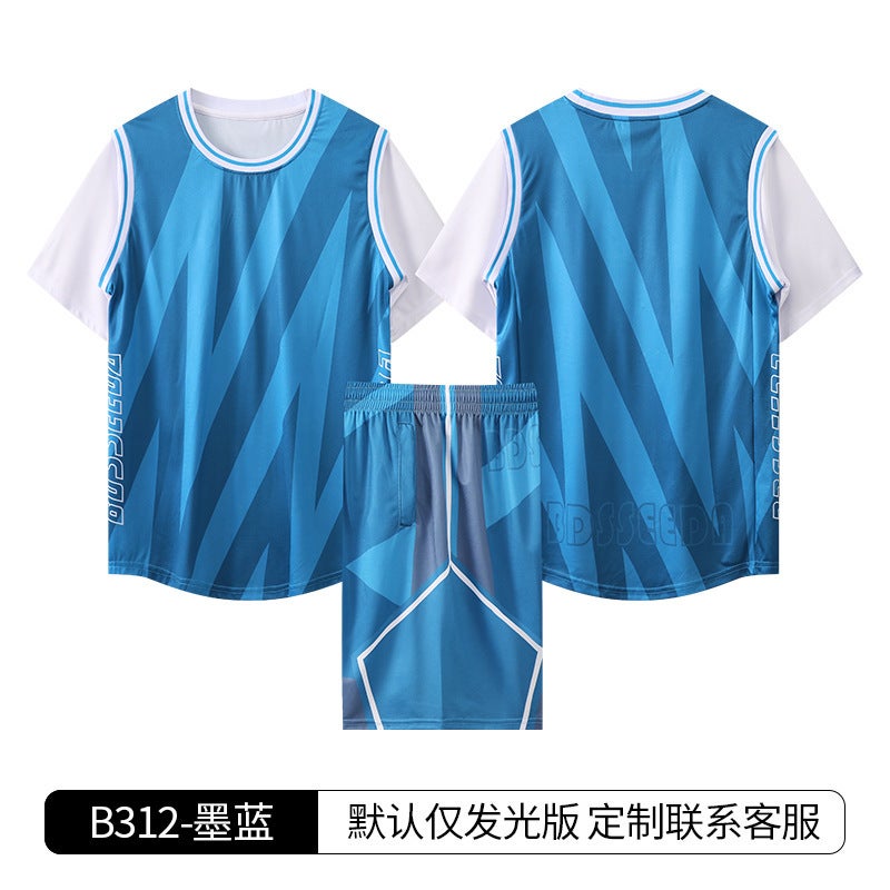 Children'S Men'S Indoor Training Basketball Uniform Suit Outdoor Sports Women'S Jersey Adult Factory Black - Image 1