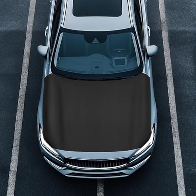 rayihni غطاء غطاء محرك السيارة القابل للتمدد لأغطية السيارات غطاء محرك السيارة الأسود واقي غطاء محرك السيارة ديكور السيارة غطاء نصف السيارة لاستبدال لافتة غطاء المحرك - Image 1