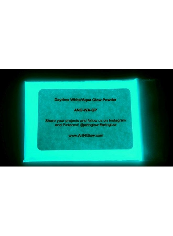 Art 'N Glow Glow In The Dark Pigment Powder Neutral And Fluorescent Color For Art Painting, Fine Art, Nail Art Paint, And Diy Crafts Nontoxic, Long Lasting 10+ Color Options Neutral Aqua (1 Ounce) - Image 1