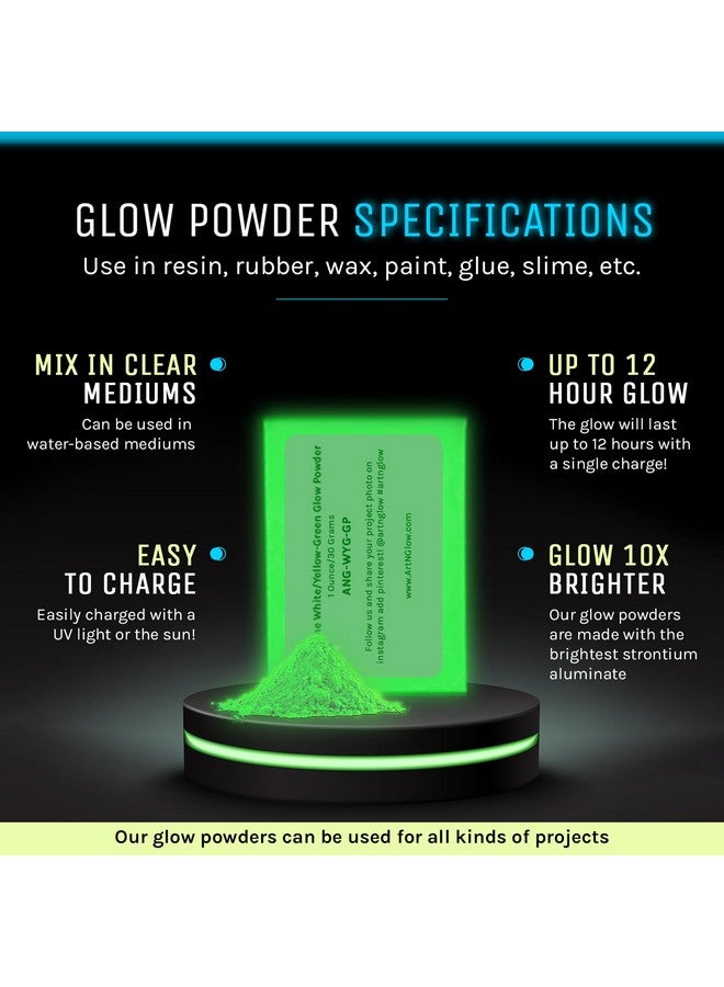 Art 'N Glow Glow In The Dark Pigment Powder Neutral And Fluorescent Color For Art Painting, Fine Art, Nail Art Paint, And Diy Crafts Nontoxic, Long Lasting 10+ Color Options Neutral Aqua (1 Ounce) - Image 4