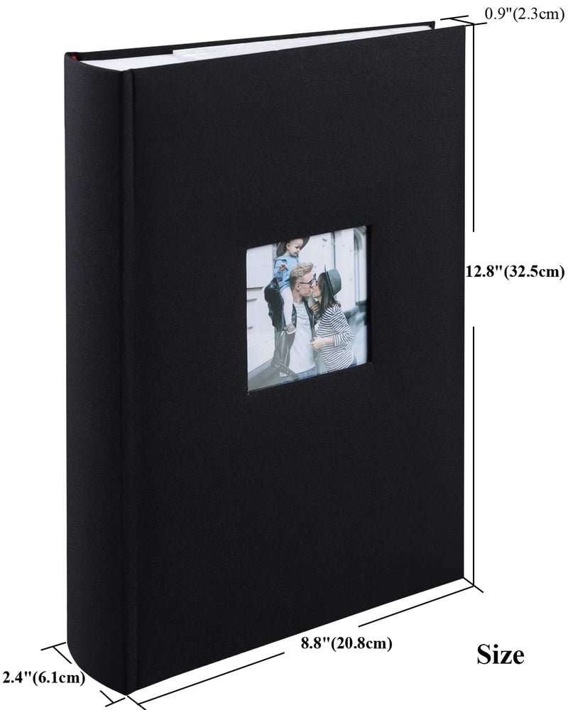 1DOT2 Photo Album 4x6 Hold 402 Photos with Memo Slip-in Pockets Photo Book  Linen Cover Picture Photo Albums with Writing Space for Wedding Family Baby Vacation Mother's Day Black - Image 5