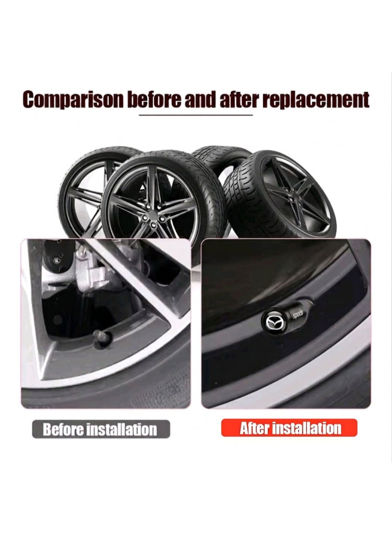Car Tire Valve Stem Caps (4pcs) Tyre Air Valve Cap Accessories Cover Fit for (Mazda) 3 6 CX-3 CX-5 CX-90 CX-30 all other Models - Image 4