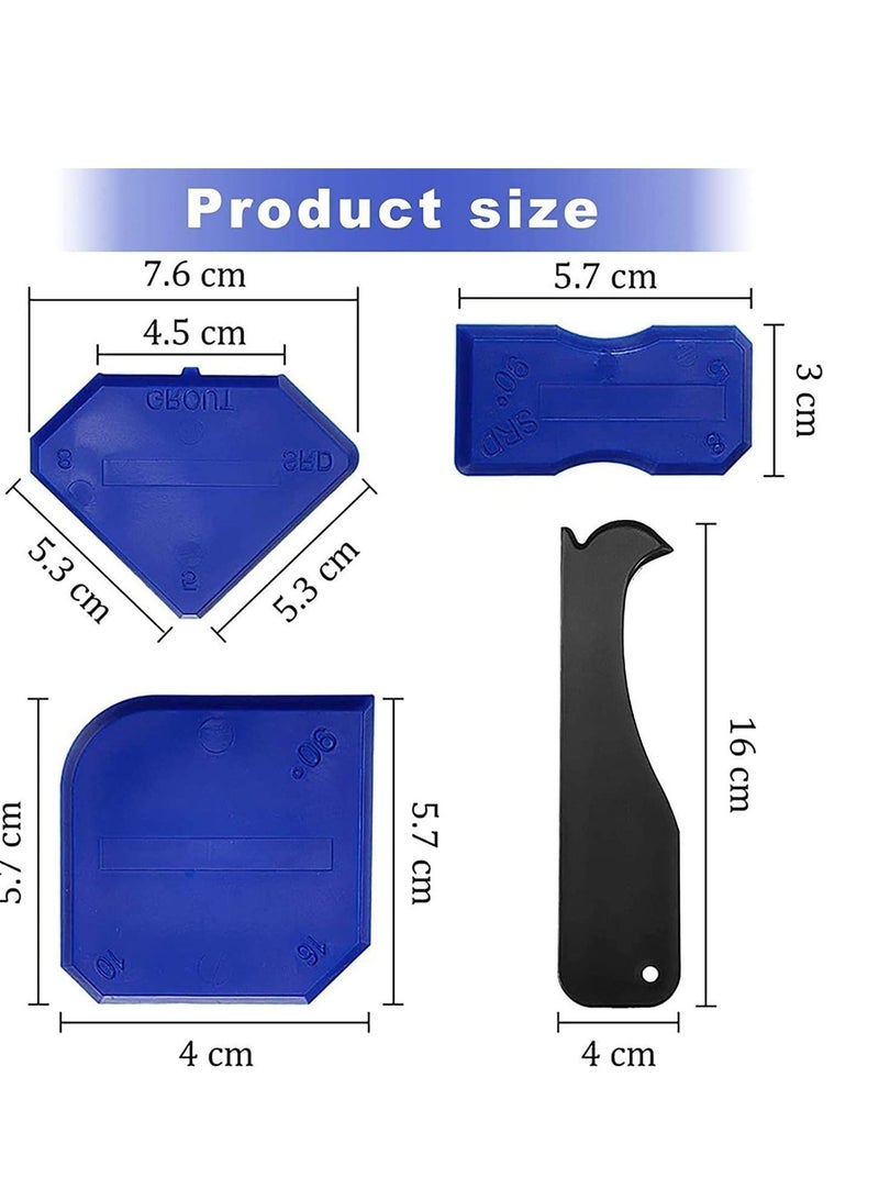 SYOSI Caulking Tools, 3 in 1 Silicone Caulking Finishing Tool Kit stainless steelhead, Reuse and Replace 5 Silicone Pads, Sealant Caulk for Kitchen Bathroom Window, Sink Joint - Image 1