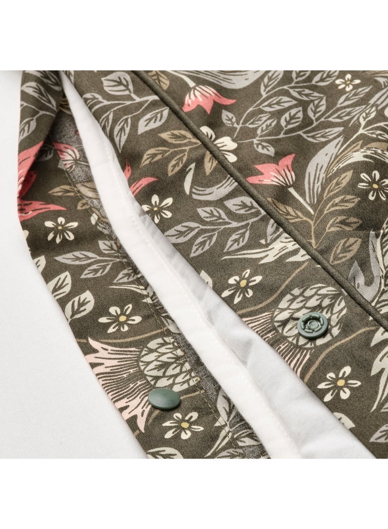 IKEA FRAKTA Duvet cover and 2 pillowcases - dark green/multicolour - 240x220/50x80 cm - Image 2