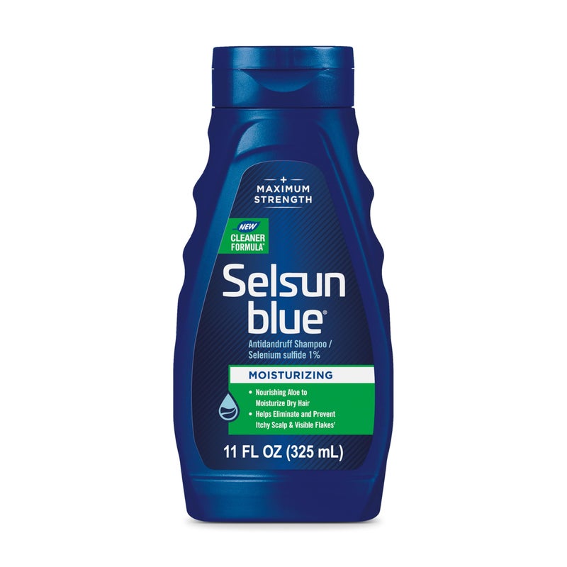 Selsun Blue Moisturizing Antidandruff Shampoo, Maximum Strength Scalp Treatment With Selenium Sulfide, 11 fl. oz. - Image 1